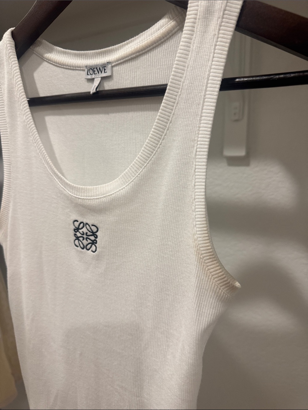 Loewe Cream Ribbed Logo Tank - Picture 3 of 5